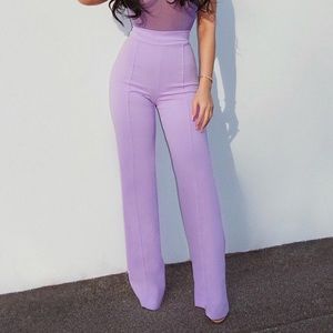 High waisted lavender pants